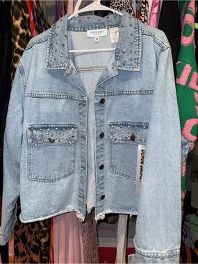 Rare Light Blue Studded Denim Jacket -